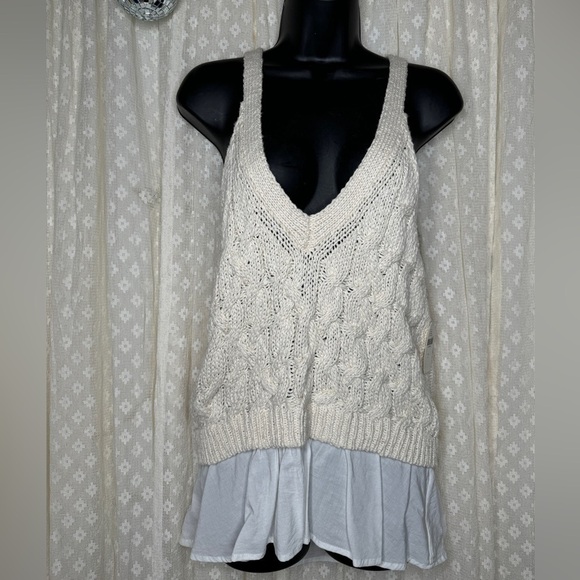 Anthropologie Twofer Cable-Knit Sweater Tank - Picture 6 of 7